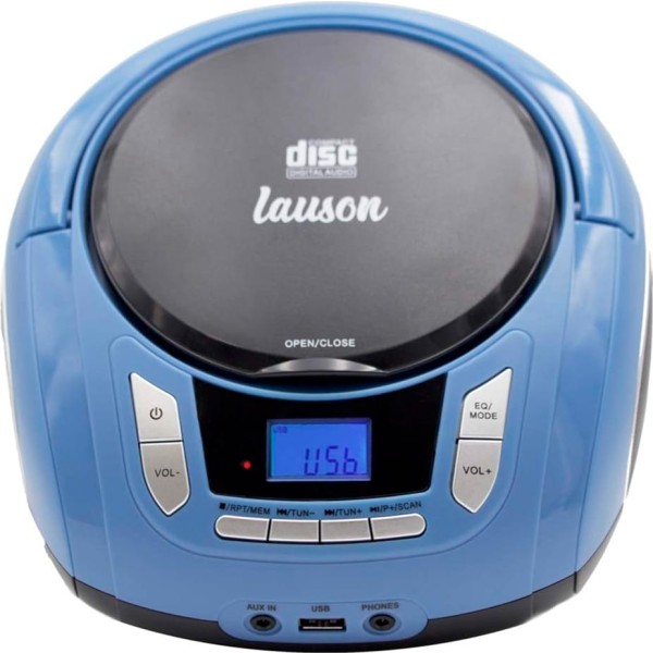 Lauson nxt963 azul / reproductor radio cd con altavoces incorporados